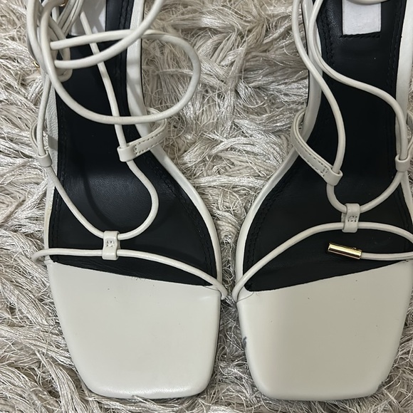 NWOB Reiss Kali Leather Strappy Wrap Stiletto Sandals in Off White Sz 38 US 7.5 - Picture 10 of 16